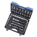 JET 1/2 Inch Drive Socket Wrench Set - SAE & Metric 6 Point Deep & Standard Length Sockets with Torque Drive - 55 Pieces