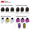 3M Respirator, Secure Click Half Face Reusable Respirator with Speaking Diaphragm and Push Button Seal Check, HF-801SD, Sweeping, Sanding, Grinding, Sawing, Dust, Small