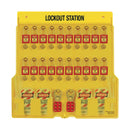 Master Lock 1484BP410 20 Pack Lockout Station with Cover, Includes 20 Zenex Padlocks, Yellow