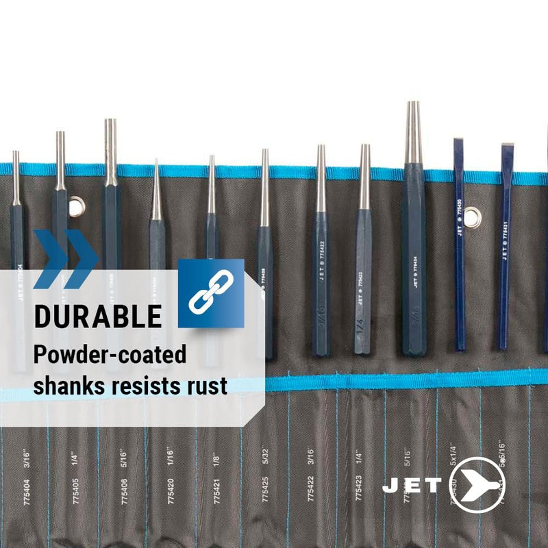JET Punch and Chisel Set - with Storage Pouch - 24 Pieces