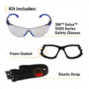 3M™ Solus Protective Eyewear with Clear Scotchgard™ Anti-Fog Lens, S1101SGAF, Black/Blue, Pack of 20