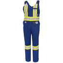 Pioneer FR 7-Pocket Overall Bib Work Pants, Premium Cotton & Nylon Blend, Reflective Stripes, Blue, 2XL, V2540450-2XL