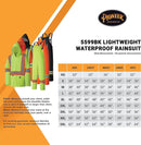 Pioneer V1080160-3XL Waterproof Lightweight Jacket and Pants Combo, Rainsuit, Yellow-Green, 3XL