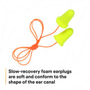 3M Ear Plugs, 200/Box, E-A-Rsoft FX 312-1260, Corded, Disposable, Foam, NRR 33, Drilling, Grinding, Machining, Sawing, Sanding, Welding, 1/Poly Bag