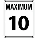 Maximum 10 Speed Limit Sign, 24" x 30", Aluminum, Bilingual Each