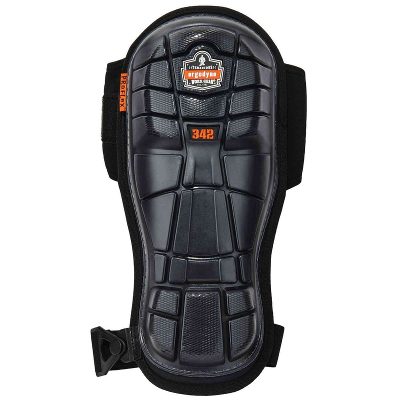 Ergodyne Proflex 342 Professional Knee Pads, Protective Extra Long Cap, Injected Gel Padded Technology, Adjustable Straps, Black
