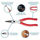Milwaukee 48-22-6101 8-Inch Long Nose Pliers with Reaming Head and Onboard Fish Tape Pulling
