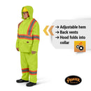 Pioneer V1080160-3XL Waterproof Lightweight Jacket and Pants Combo, Rainsuit, Yellow-Green, 3XL