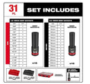 Milwaukee 49-66-6806 Shockwave Impact-Duty 1/2 in. Drive Metric and SAE Deep Well Impact PACKOUT Socket Set (31-Piece)