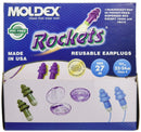 Moldex 6405 Rockets Reusable Earplugs, Purple (50 per Dispenser)