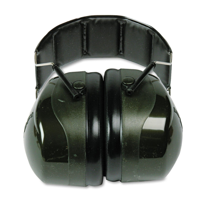 Ear Muff, 27dB, Over-The-Head, Black/Green