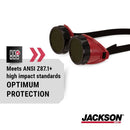 Jackson Safety WS Series Retro Safety Goggles - Welding & Cutting Eye Protection for Men & Women - Indirect Vented, Fits Over Most Glasses, ANSI Z87.1 (Available in multiple styles & lenses)