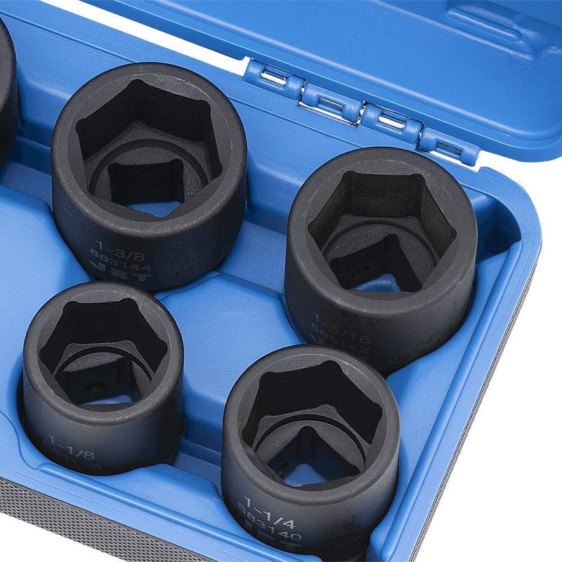 JET 3/4-inch Drive, 8-Piece Deep SAE Professional Impact Socket Set, 6 Point, 610401