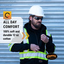 Pioneer V2570470U Hi-Vis Flame Resistant Zip-Style Heavyweight Cotton Safety Hoodie - Black (Large)