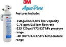 3M Aqua-Pure Under Sink Dedicated Faucet Replacement Water Filter Cartridge, fo