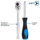 JET 28-Piece 1/4-inch Drive Metric, 6 Point, Ratchet Wrench Chrome Socket Set, 600116