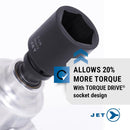 Jet 1-inch Drive, 16-Piece Deep SAE Professional Impact Socket Set, 6 Point, 610508