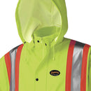 Pioneer V3520360-L FR Oil & Chemical Resistant Long Rain Coat - Hi-Vis Lightweight, Yellow-Green, L