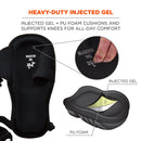 Ergodyne Proflex 342 Professional Knee Pads, Protective Extra Long Cap, Injected Gel Padded Technology, Adjustable Straps, Black