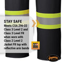 Pioneer Waterproof FR Chemical Resistant Strech Overall Bib Work Pants, Lightweight, Black, 2XL, V3520270-2XL