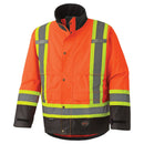 Pioneer Hi Vis Heavy Duty Waterproof Safety Jacket -All Seasons 300D Trilobal Ripstop Coat - Hi-Vis Orange