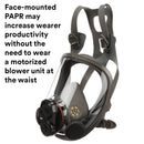 3M Powerflow 6900PF Large Face-Mounted Powered Air Purifying Respirator (PAPR), Respiratory Protection, NiCd Rechargeable Battery, Large Size