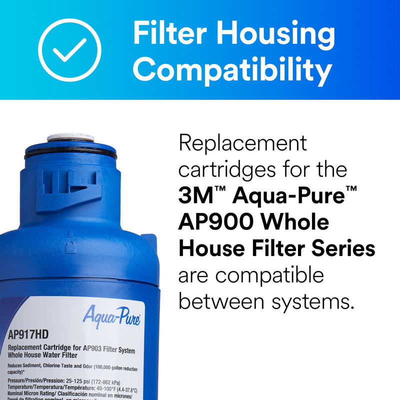Case/4: 3M Aqua-Pure AP917HD Whole House Sanitary Quick Change Replacement Water Filter Cartridge