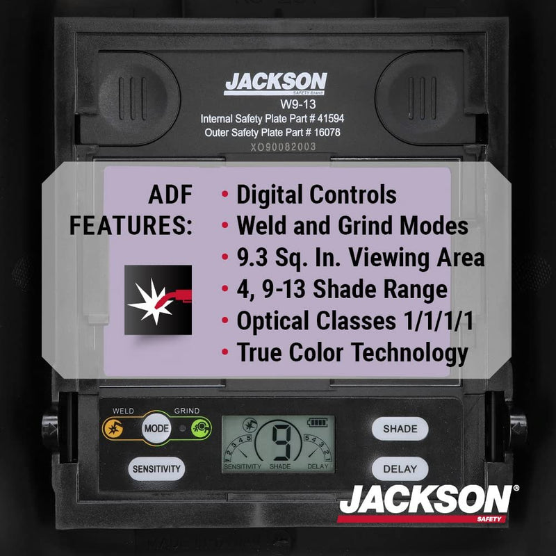 Jackson Safety Insight Variable Auto Darkening Welding Helmet, HaloX, ADF, Black