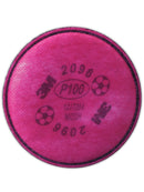 3M 3M2096 P100 Particulate Filter with Nuisance Level Acid Gas Relief, Standard, Pink (Bag of 2)