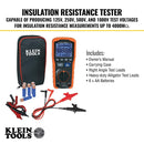 Klein Tools ET600 Multimeter, Megohmmeter Insulation Tester, 4000 Ohms Resistance, 125V/250V/500V/1000V, Auto-Ranging TRMS Multimeter