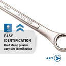 JET Jumbo Combination Wrench Set - SAE Raised Panel Wrenches - 10 Pieces