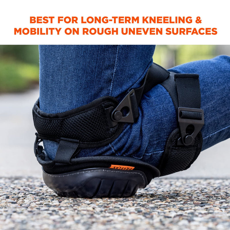 Ergodyne Proflex 344 Professional Knee Pads, Protective Short Cap, Injected Gel Techology, Adjustable Padded Comfort Straps, Black