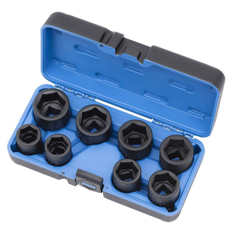 JET 3/4-inch Drive, 8-Piece Deep SAE Professional Impact Socket Set, 6 Point, 610401