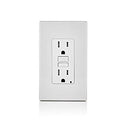 Leviton GFTR1-W Smartest Self-Test SmartlockPro Slim GFCI Tamper-Resistant Receptacle with LED Indicator, 15-Amp, White (4 Pack)