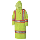 Pioneer V3520360-2XL FR Oil & Chemical Resistant Long Rain Coat - Hi-Vis Lightweight, Yellow-Green, 2XL