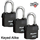 Master Lock - Three (3) High Security Pro Series Padlocks 6127NKALH-3 w/BumpStop Technology