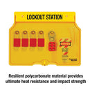 Master Lock Lockout Tagout Station, Covered Group Lockout Station, Includes 4 Aluminum Padlocks, 1482BP1106