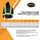 Pioneer V2570470U Hi-Vis Flame Resistant Zip-Style Heavyweight Cotton Safety Hoodie - Black (XL)