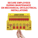Master Lock Lockout Tagout Station, Group Lockout Station with Cover, 10 Lock Capacity, 1483B