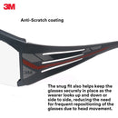 3M™ SecureFit™ Protective Eyewear 600 Series, SF625SGAF, Clear Scotchgard™ Anti-Fog Lens +2.5 Diopter, Pack of 20
