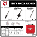 Milwaukee 21 Piece Bi-Metal All Purpose Hole Saw Kit With Case - MADE IN USA
