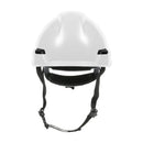 Dynamic Rocky Industrial White Climbing Helmet with Polycarbonate/ABS Shell, Nylon Suspension, Wheel Ratchet Adjustment, ANSI Type 1 and Electrical Class E, One Size Fits All, (280-HP141R-01)
