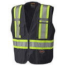 Pioneer V1021170-4XL Hi-Vis Tear-Away Safety Vest, Black, Unisex, Size 4XL. Each