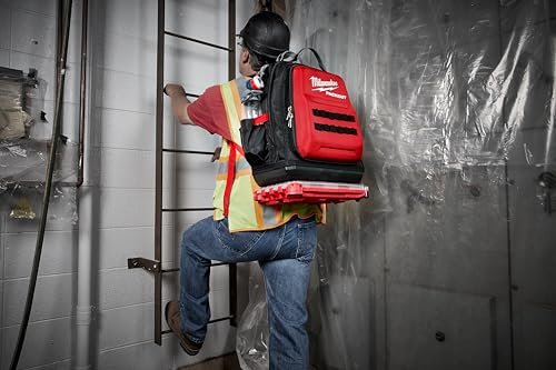MILWAUKEE'S Tool Backpack,Red/Black,48 Total Pockets (48228301)