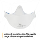 PK/20: 3M Aura Particulate Respirator 9205+, N95 Disposable Respirators, Individually Wrapped, 3 Panel Flat Fold Design Allows for Facial Movements, Comfortable, NIOSH Approved