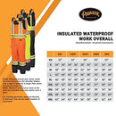 Pioneer Hi Vis Overall Bib Pants for Men - Waterproof Insulated Work Safety Pants - Stay Warm in -46°C - Reflective - Orange