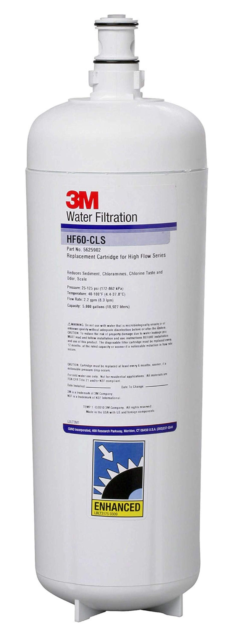 3M HF60-CLS High Flow Series Replacement Cartridge. Each