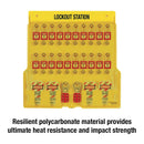 Master Lock 1484BP410 20 Pack Lockout Station with Cover, Includes 20 Zenex Padlocks, Yellow