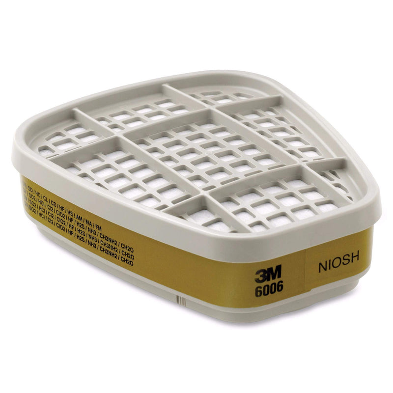 6006 Respirator Cartridge for Certain Organic Vapors and Other Gases, 2/Pack