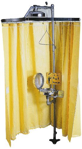 Bradley S19-330 Vinyl Laminate Safety Shower Privacy Curtain, 70" Length x 145" Width, Yellow